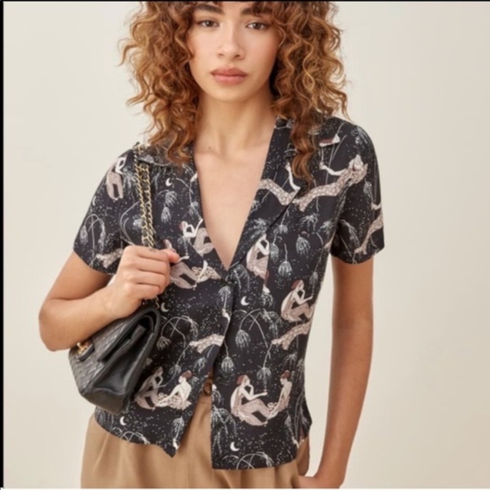 Reformation Cuba Top - Small, Champagne wishes
